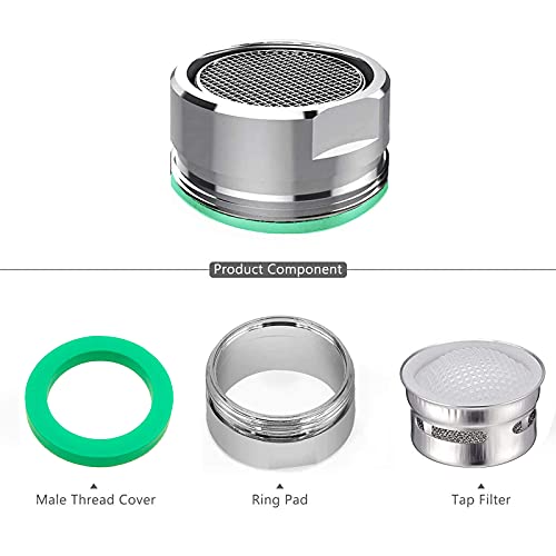 Boetoadg M24 4Pcs Faucet Aerator, 2 Packs Of Aerator Filter Replacement Parts, With Brass Housing 15/16 Inch 24Mm External Thread Aerator Faucet Filter, With Gasket, For Kitchen And Bathroom thumb #3