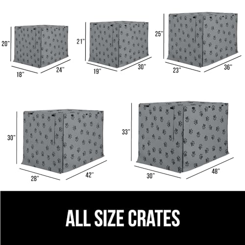 GORILLA GRIP Dog Crate Covers compatible with Amazon Basics Dog Crates, All Sides Open, Privacy Cover Fits 30" Wire Kennel, Breathable Mesh Windows, Light Reducing Puppy Training Cage Topper, Gray Paw by GORILLA GRIP - Image 3