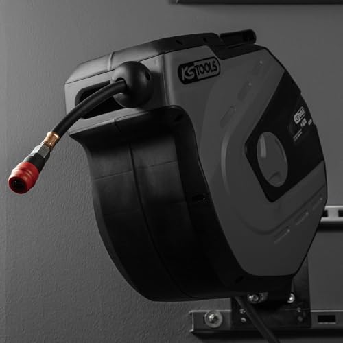 KS Tools 515.3470 515.3470 Luft- und Wassertrommel 3/8 Zoll mit Schlauch Ø 10 mm, Anschluss 1/4 Zoll - 15 m, Grau