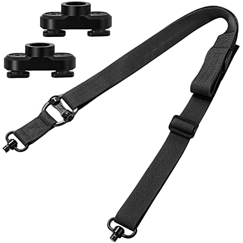 Gogoku Sling Gun Sling Adjustable Rifle Sling Strap with Sling Swivel & Adapter for M-Rail Black Cover