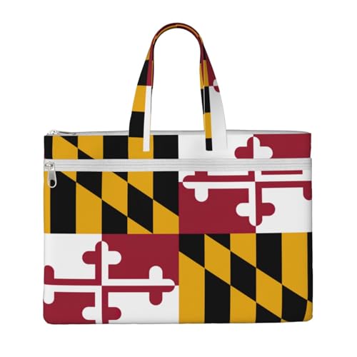 Maryland State Flag Canvas Document Bag Briefcase For Professionals And Executives