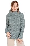 Photo Gallery saol 100% lana merino fisherman collo imbuto irlandese aran pullover da donna, lucernario, xs Photo Gallery saol 100% lana merino fisherman collo imbuto irlandese aran pullover da donna, lucernario, xs