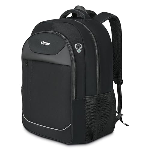 Ciztnso Travel Backpack Anti Theft Durable Men Laptop Backpack with USB Port & organizer Water Resistant Computer Bookbag Carry on Luggage for Men Fits 15.6 Inch Tablet - Black