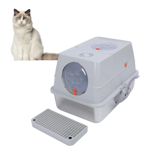 Arenero cerrado para gatos Luocute acero inoxidable grande miniatura 2