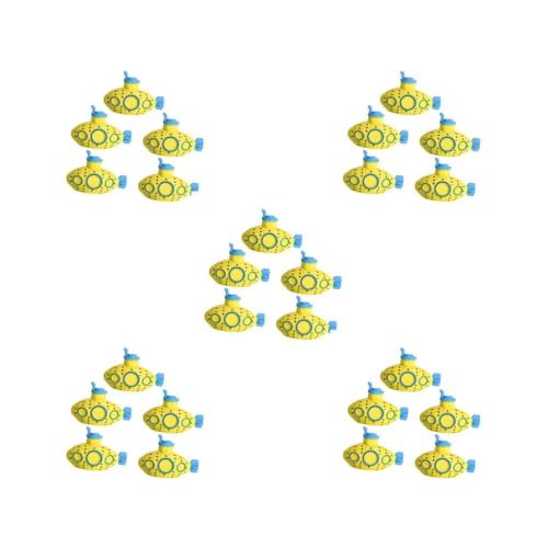 5のセットミニ潜水艦 水槽オーナメント 装飾用 多目的 子供用おもちゃ イエロー 5個
