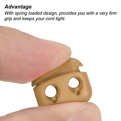 PATIKIL Cord Locks, 30 Pack Oval Spring Toggle Stopper for Drawstring Bag Shoelaces Khaki, 16x17mm - Image 4