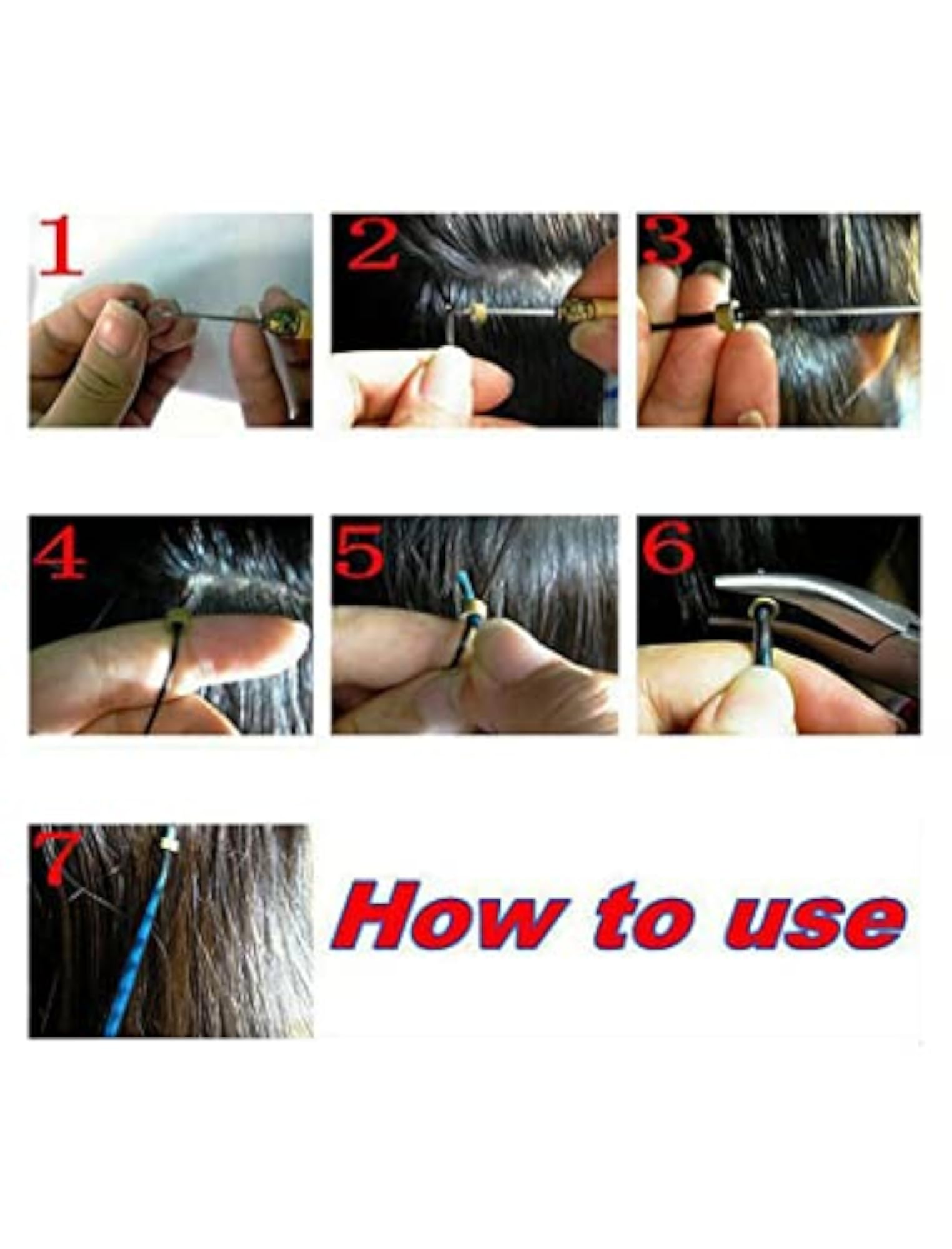 Micro Rings for Hair Extension, Aluminum with Silicone Beads