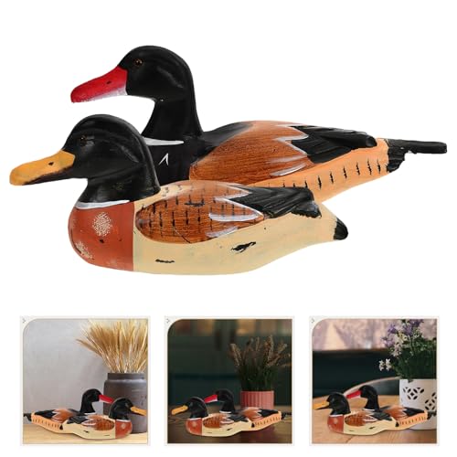 Sculpture de canards mandarins en bois incassable déco durable - 6