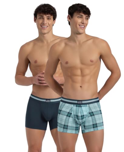 Image of Jockey UI21 Men's Super Combed Cotton Elastane Stretch Printed Trunk with Ultrasoft Waistband (Pack of 2 Colors & Prints May Vary)