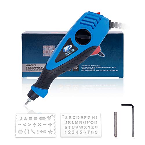 Multi-Functional Engraver Precision Carving Machine Engraving Pen for Glass Wood Metal Carving with Replaceable Tungsten Carbide Steel Bits, Includes Letter/Number Template and Shape Template Perfect