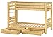 Erst-Holz Letto a Castello 90x200 in Pino divisibile con doghe rigide e Due cassettiere 60.10-09S2
