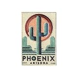 Vagabond Heart Phoenix Patch - Phoenix Arizona Iron On Travel Badge - Saguaro Cactus Souvenir