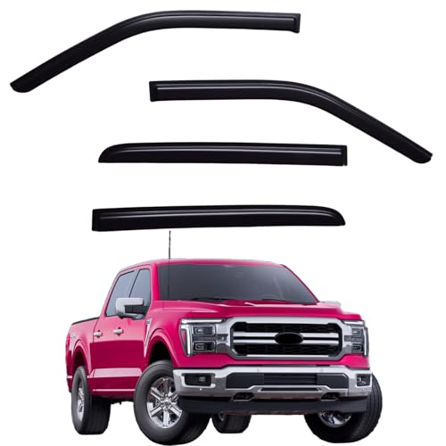 YCLizz Window Visors Rain Guards fits Ford F150 SuperCrew 2015-2025, Window Wind Deflectors Vent Shades for 2017-2025 F-150 Raptor/F250 F350 F450 Super Duty, 2016 2018 2019 2020 2021 2022 2023 2024