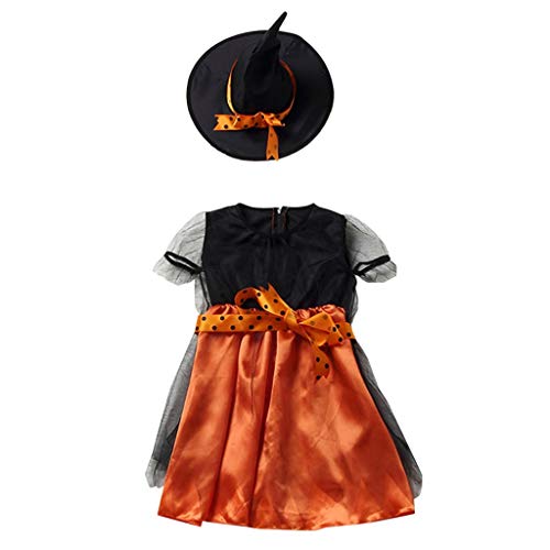 Generisch Party Girls Cosplay Carnaval, vestido de sombrero, traje y juego (amarillo, 6-7 años)