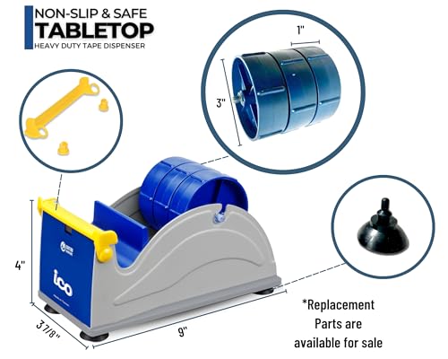 Excell Triple Premium Extra Wide Metal Multi-Rolls Desktop Tape Dispenser, ET-13371, 3 inch Wide, 3 inch Core image 2