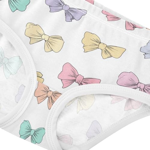 Wusikd Cute Bows (2) Girls' Underwear Cotton Girls Briefs Soft Toddler Underwear 2T4