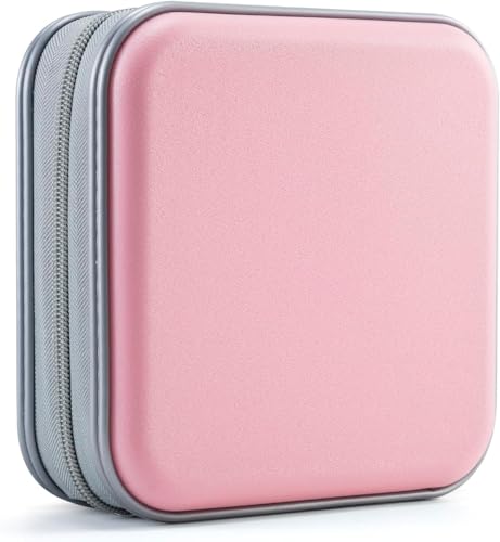 Image of squishy CD Cover Pouch, 40 Capacity Disc Holder for Music Collectors and DJs, Compact DVD Case for Organizing Home Media Collections, Storage Solution for CDs and DVDs (Pink)