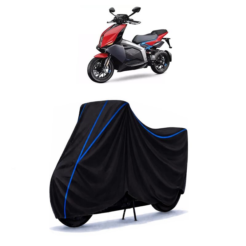 Image of Scooty Cover Water Resistant for X Standard | Universal Scooter & Bike Cover | Heavy Duty UV Dust, Rain & Scratch Protection | Elastic Fit All Weather Indoor Outdoor | Black with Blue Piping