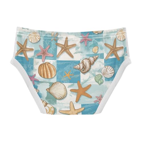Wusikd Seashells Boys' Underwear Cotton Starfish Boys Briefs Soft Toddler Underwear 2T2