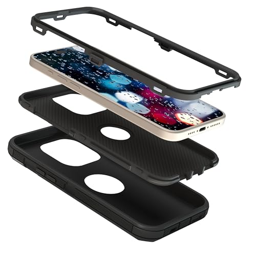 Image of KLD Hard Back Case for Apple iPhone 15 Pro MAX Cover Military Grade Protection Heavy Duty Rugged Shockproof Smart Case - Black