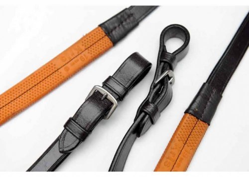 William Hunter Equestrian Arab Race Reins - Orange - 5/8