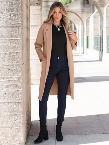 Image of ANRABESS Womens Cardigan Sweater 2026 Fall Outfits Knitted Lapel Long Coats Coatigans
