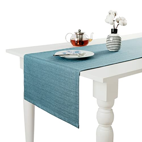 Camino de Mesa Moderno, Fácil de Limpiar, Mantel para Mesa de Comedor Mantel Lavable (45 x 160 cm, Azul Claro)