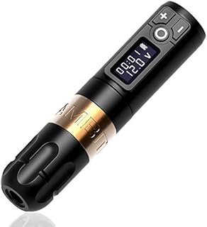 Ambition Soldier Rotary Battery Pen Tattoo Cartridge Machine with 2400mAh Wireless Power Japan Coreless Motor Digital LED Display Tattoo Equipment Supply for Professionals and Beginners Tattoo Artists