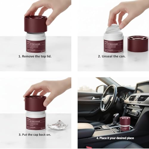 Image of Car Air Freshener Gel 90g | Long-Lasting Multi-Fragrance with Lemon, Ginger & Eucalyptus | Odor Eliminator for Car, Home & Office, Fresh & Invigorating Aroma (1 Pcs.)