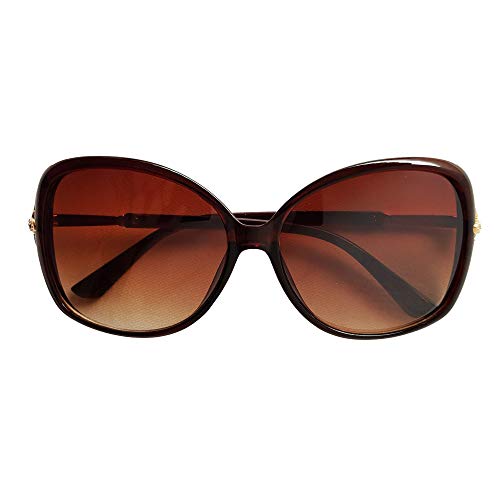 Óculos De Sol Feminino Proteção Uv400 Várias Cores Ref. 1588 (Armação Marrom/Lente Degradê)