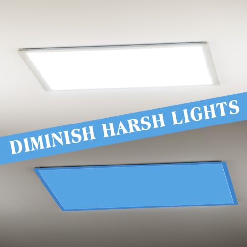 Image of VIHOSE 6 Pcs Fluorescent Light Covers for Ceiling Lights Classroom Magnetic Light Covers Classroom Filters Office School Drop Ceiling, 4 x 2 ft (Blue Green)