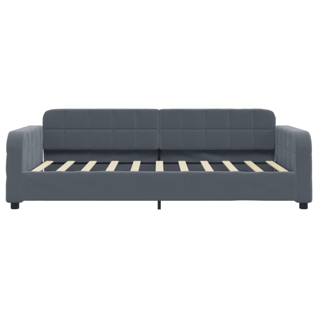 Brokky 354072 Letto da Giorno Grigio Scuro 90x190 cm in Velluto Divano Letto,Giroletto, Singolo, Matrimoniale, Moderna