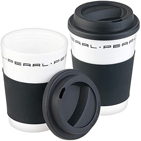 PEARL Kaffeebecher: 2er-Set Coffee-to-go-Becher mit Deckel Cover