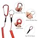 PATIKIL 6.5ft Spring Fishing Lanyard, 3 Pack Retractable Coiled Tether Spiral Coil Keychain Cord with Metal Clip & Split Ring for Pliers Boating Fly Fishing, Red