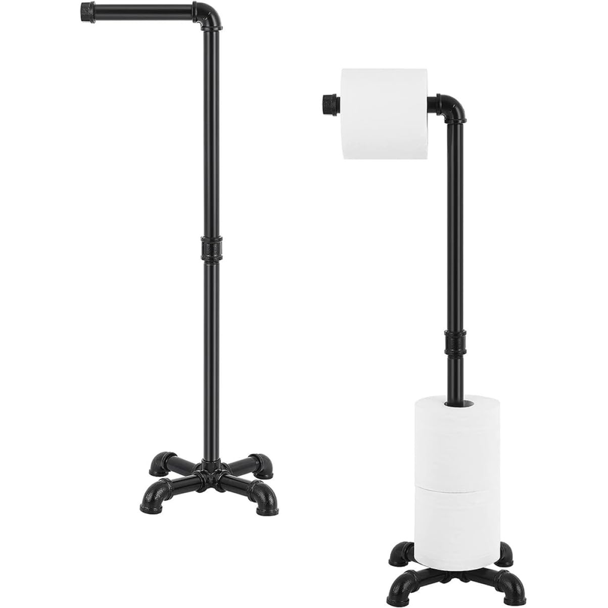 Soporte Higiénico Vertical de Estilo Industrial Organizador Compacto para Papel Decorativo y Servilletas Estante de Hierro Negro