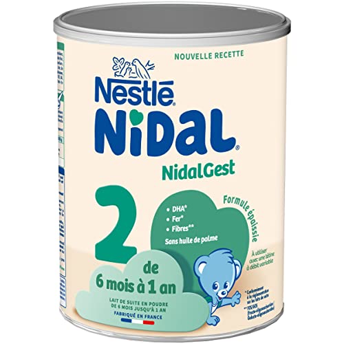Nestlé Nidal Plus 2 - Lait Infantile 2ème Âge en Poudre - de 6 à 12 Mois - 800g