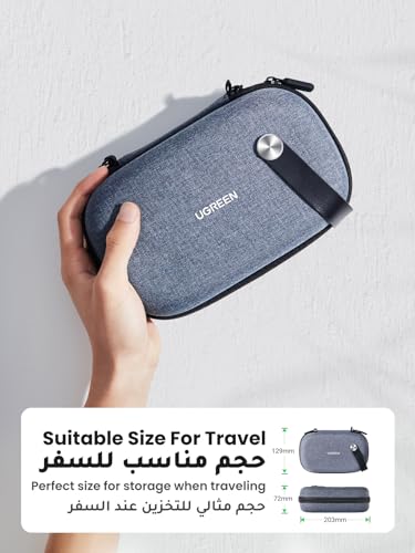 UGREEN Electronics Bag, Tech Accessories Case, Organizer Case for Travel Electronics, Water-Resistant Shockproof Organizer Pouch Compatible with Charger,Charging Cables,Flash Drive,Headphones