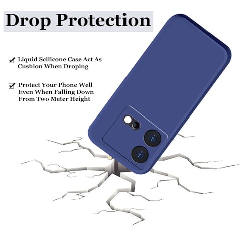 Image of A rtistque Liquid Silicone Back Cover Case for iQOO Neo 8 Pro 5G Shockproof TPU Soft Flexible with Camera Protection - Blue