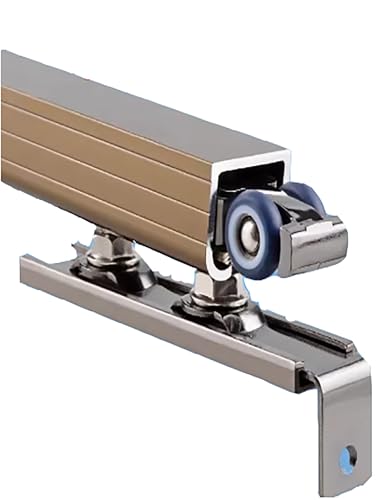 Système de Rail Coulissant en Alliage d'aluminium avec roulettes pour Armoire, Placard et penderie - Kit de quincaillerie pour Porte coulissante de Grange à...