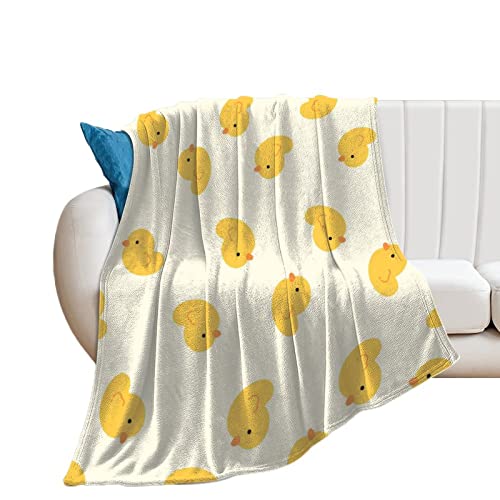 Manta de microfibra de patito amarillo, manta cálida y suave de forro polar de franela cálida, para todas las estaciones, cómoda manta de sofá para adultos, niños, sofá, dormitorio, sala de estar,