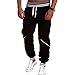 Keybur Men's Harem Casual Baggy Hiphop Dance Jogger Sweatpants Trousers (Asia Size XXL-US Size L, Black)