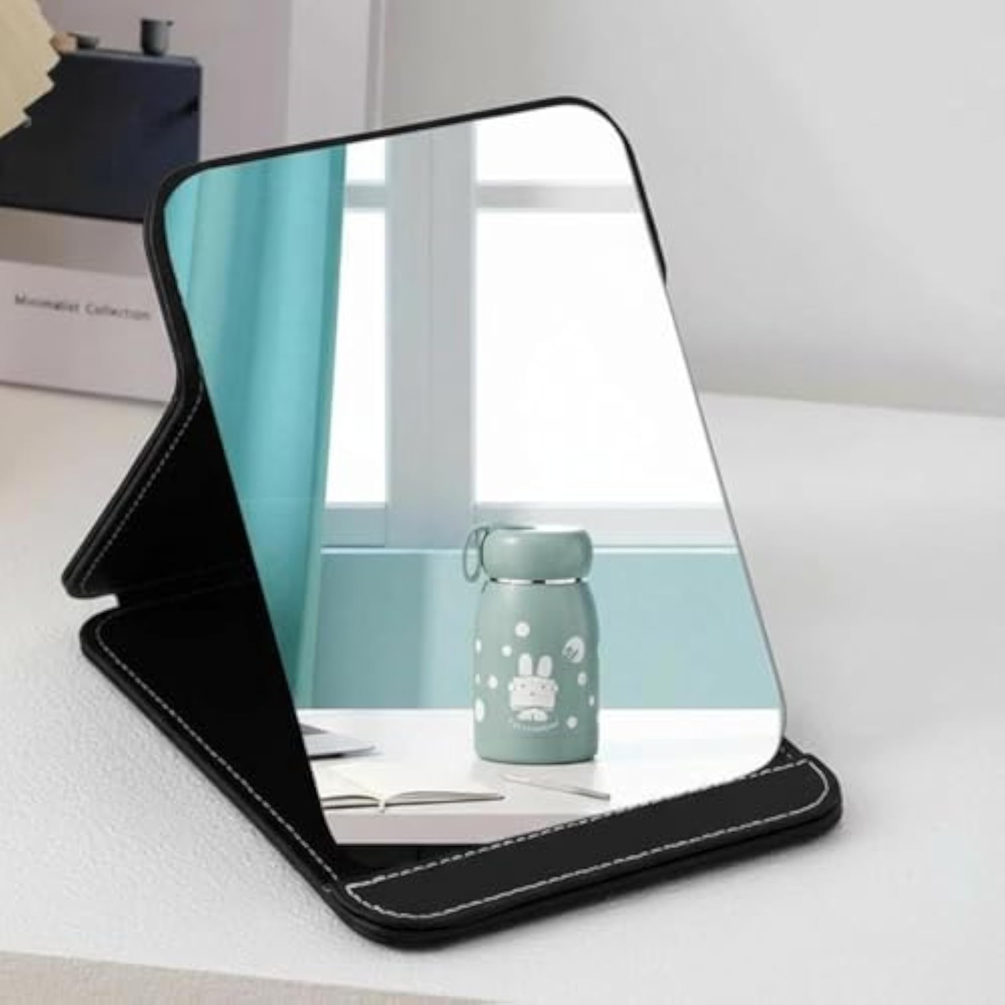 Acrylic Makeup Mirror, Shatterproof Desktop Vanity, Black