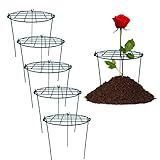5 Pack 20 x 30 inch Poeny Cage Grow Through Grid Plant Brace Flower Support Rings, Round Metal Plant Stakes Rings, Strong Large Garden Supports for Flowers, Peonies, Rose, Lily