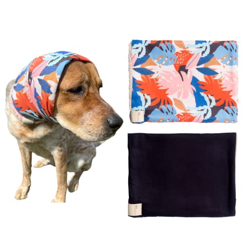 Simply Stellar - Snoods for Dogs, No Flap Ear Wraps, Quiet Ears for Bath, Soft Fleece Lining, Set of 2 (Large)
