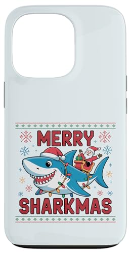 Merry Sharkmas AO[Z[^[ T^ CfBO V[N Cgt X}zP[X iPhone 13 Pro p