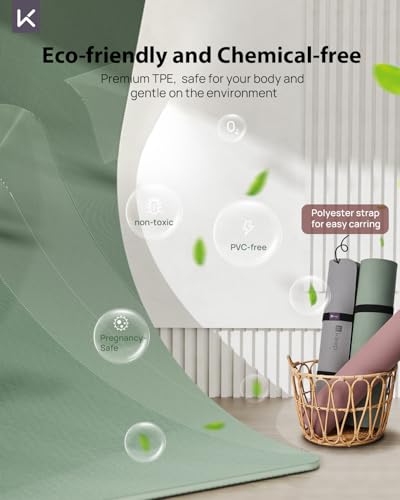 KEEP Yoga Mat, 32" Extra Wide Exercise Mat with Strap for Men and Women, 7mm Thick Double-Sided Non-Slip Eco-friendly Yoga Mat for Pilates, Workout and Fitness4