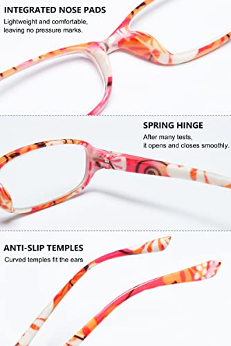 MAGIMODAC Women Reading Glasses Anti Blue Light Blocking Floral Leopard Print Eyeglasses Readers with Spring Hinge Stylish (Light BLue - Image 4