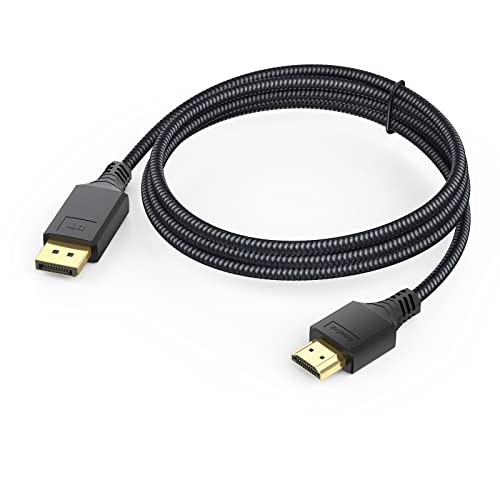 Dteedck Dispalyport To Hdmi Cable 6 Feet, Dp Dispaly Port To Hdmi Cable Adapter Braided Cord Male To Male For Monitor Hdtv Display Projector Compatible With Lenovo Hp Asus Dell And Other Brand #TOP6