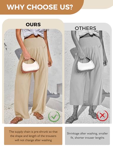 Buauty Women Palazzo Pants Wide Leg Casual Pant Summer High Waist Lounge Pants 2024 Loose Baggy Beach Travel Clothes4