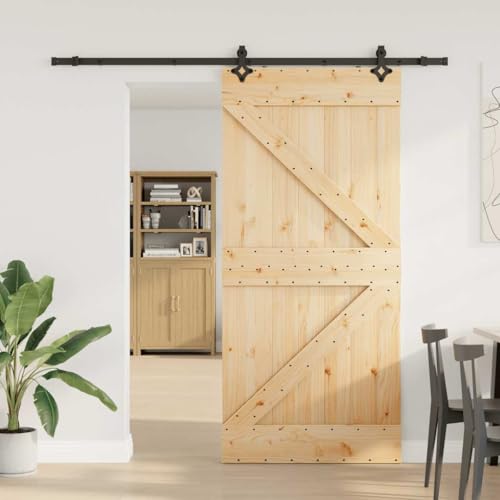 jiangboyue-3332638 - Puerta corredera (90 x 210 cm, madera maciza de pino)